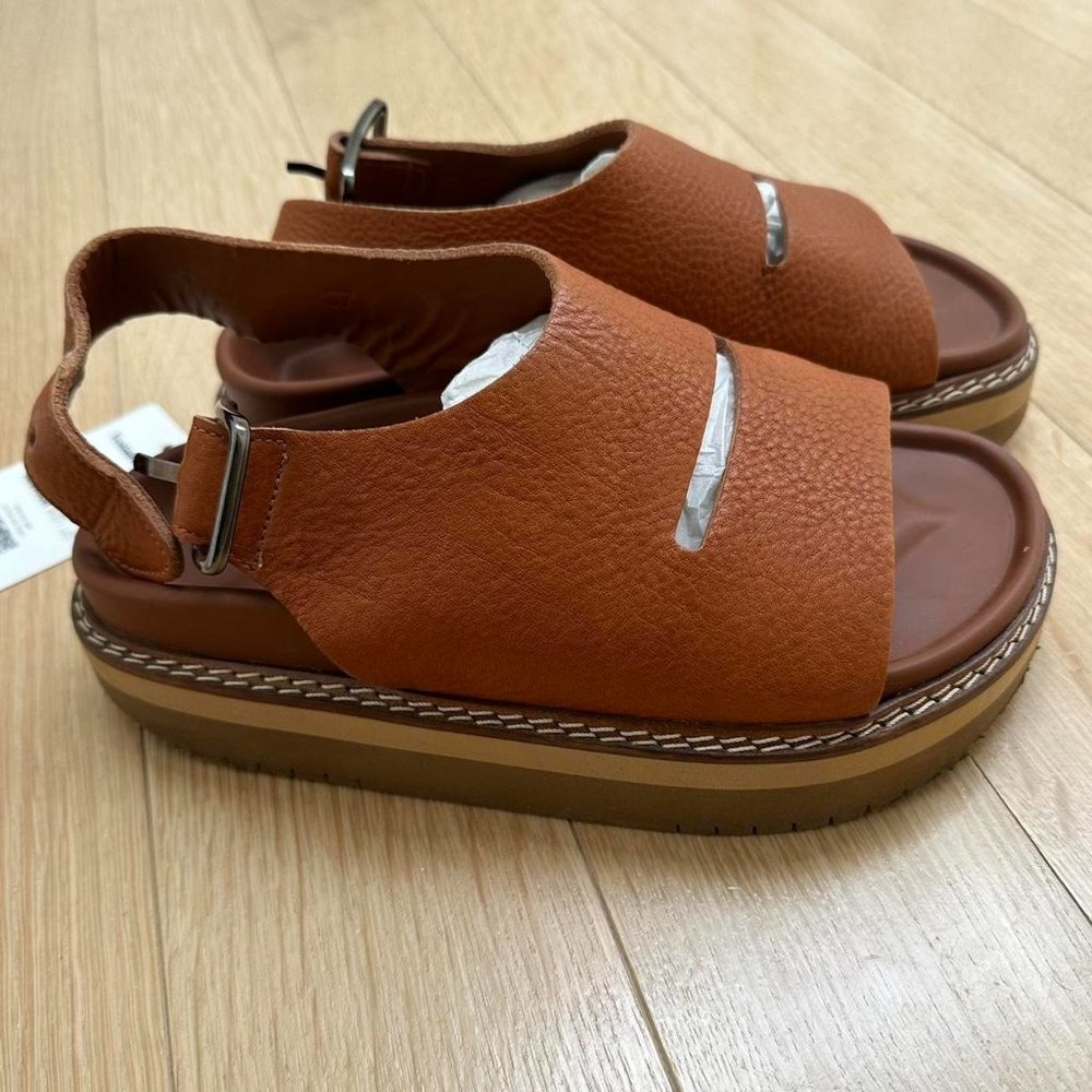Sofie D’Hoore leather platform Fame sandals in walnut brown